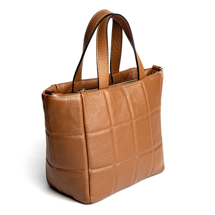 Laura Di Maggio AZZURRA – Tote Bag In Pelle Trapuntata Cuoio