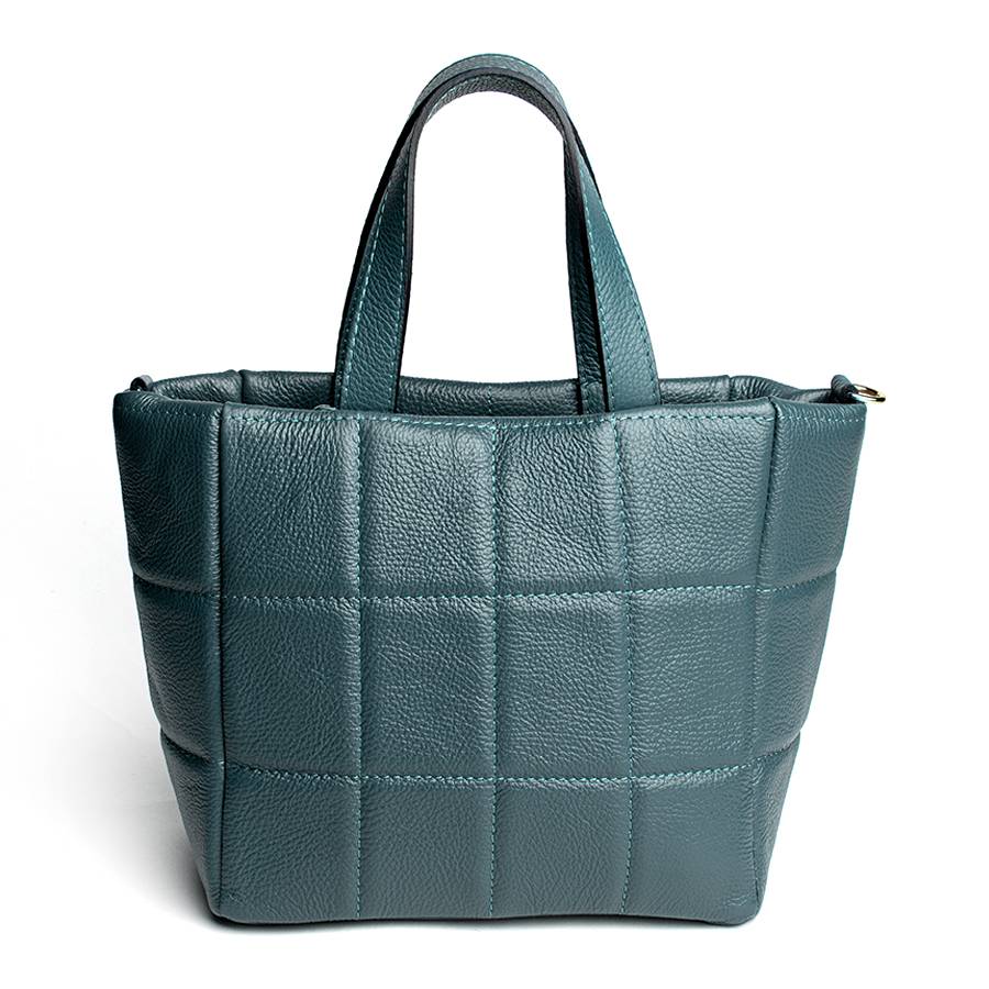 Laura Di Maggio AZZURRA – Tote bag in pelle trapuntata petrolio