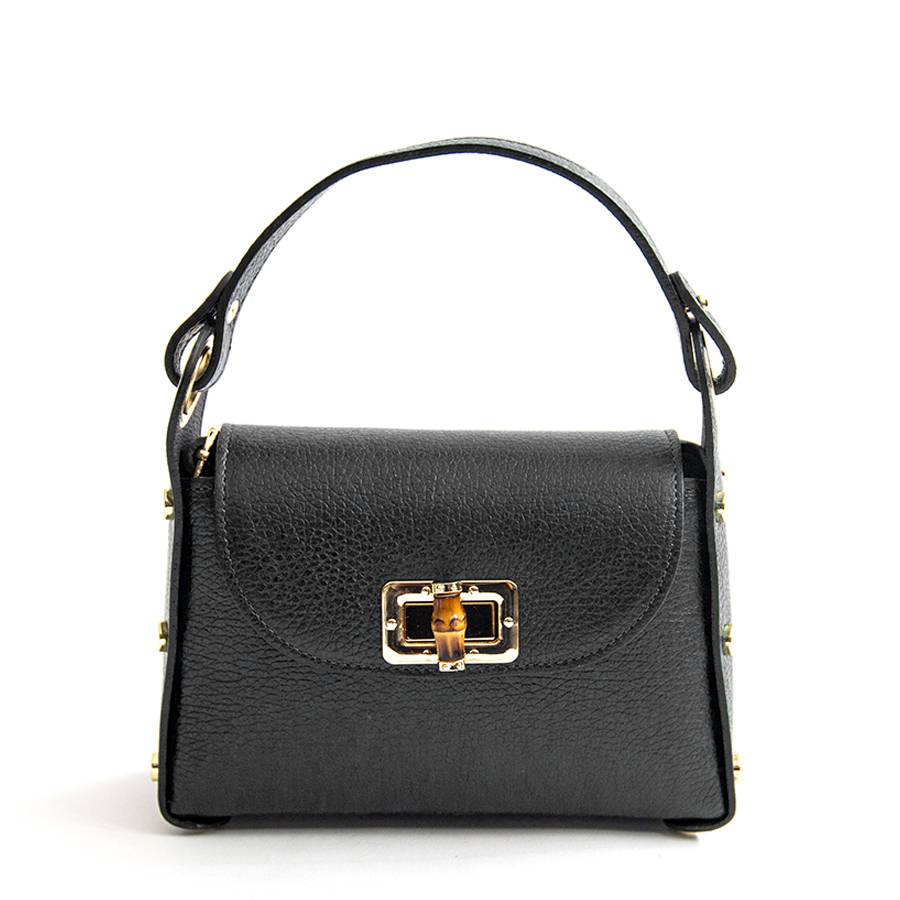 Laura Di Maggio BAMBU’ – borsetta con borchie in pelle nera