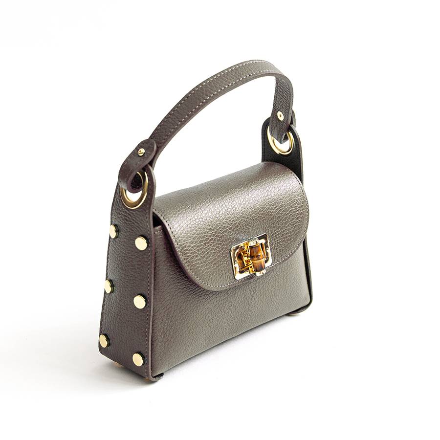 Laura Di Maggio BAMBU’ – Borsetta Con Borchie In Pelle Taupe