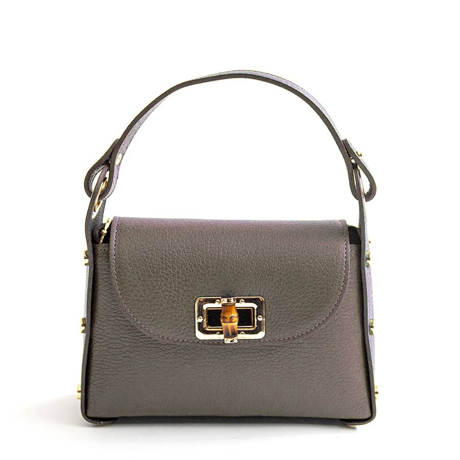 Laura Di Maggio BAMBU’ – borsetta con borchie in pelle taupe