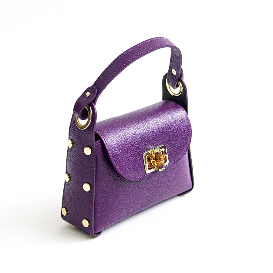 Laura Di Maggio BAMBU’ – Borsetta Con Borchie In Pelle Viola