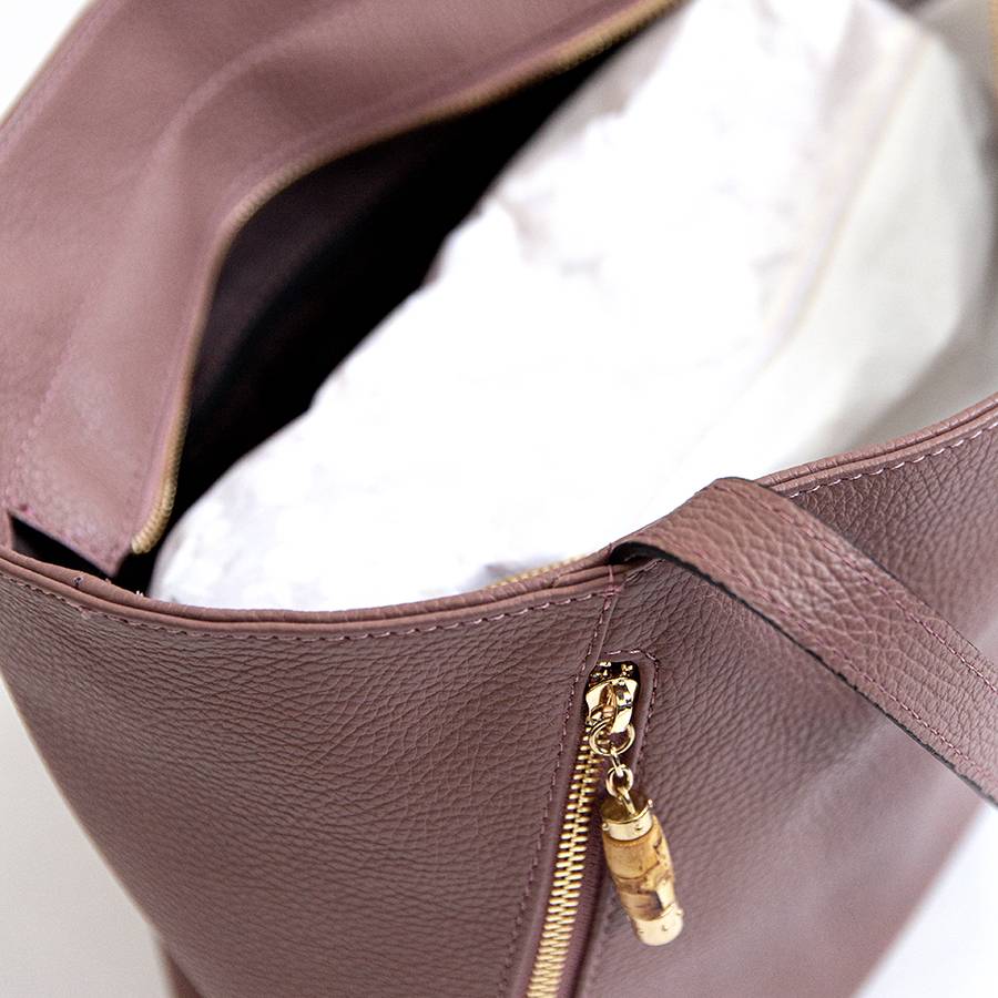 Laura Di Maggio BAMBU’ SHOPPER – Borsa In Pelle Marsala