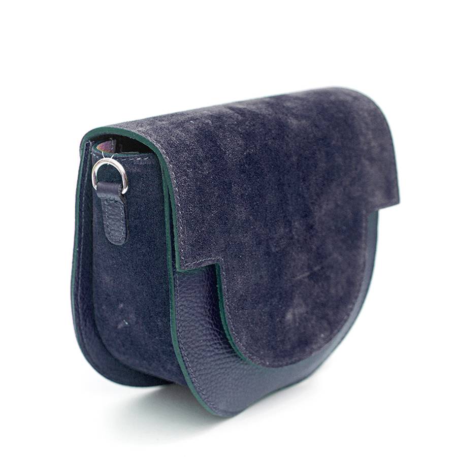 Laura Di Maggio BIJOUX – Postina In Pelle Dollaro E Camoscio Blu