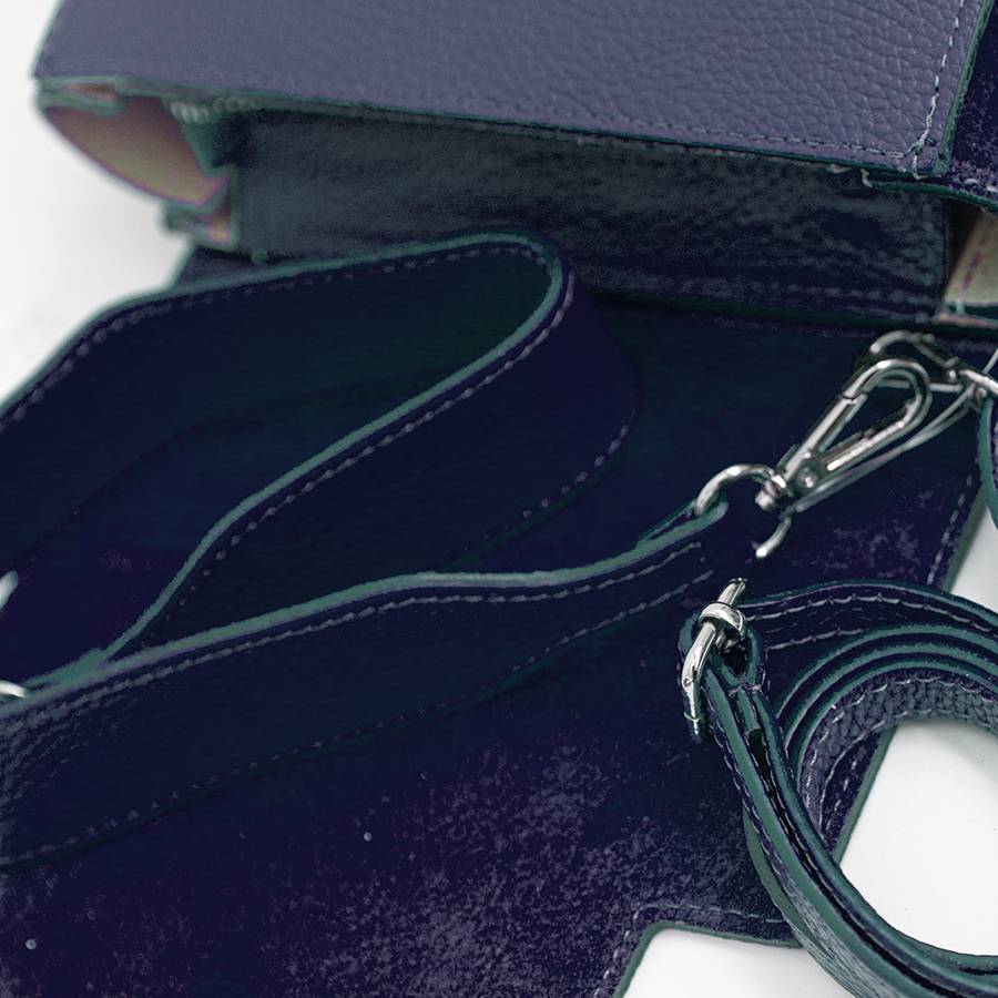 Laura Di Maggio BIJOUX – Postina In Pelle Dollaro E Camoscio Blu