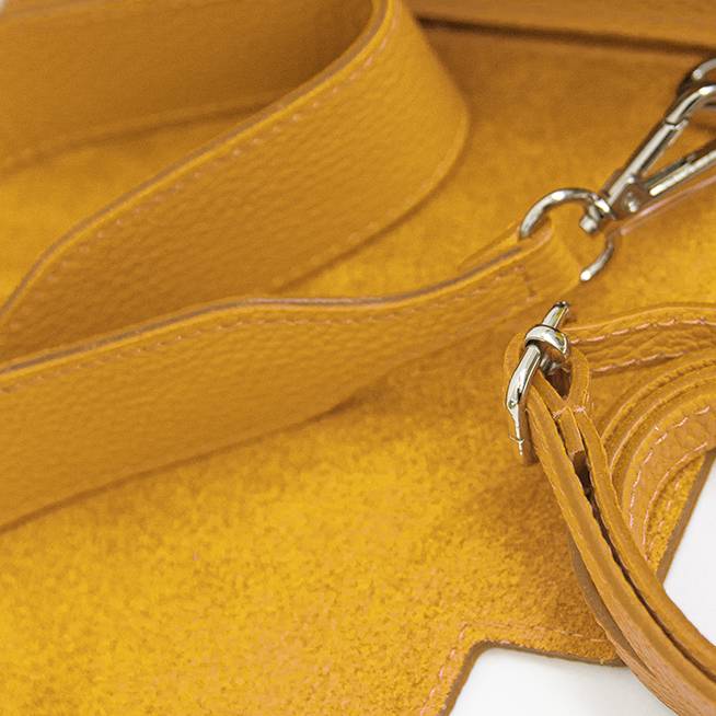 Laura Di Maggio BIJOUX – Postina In Pelle Dollaro E Camoscio Gialla