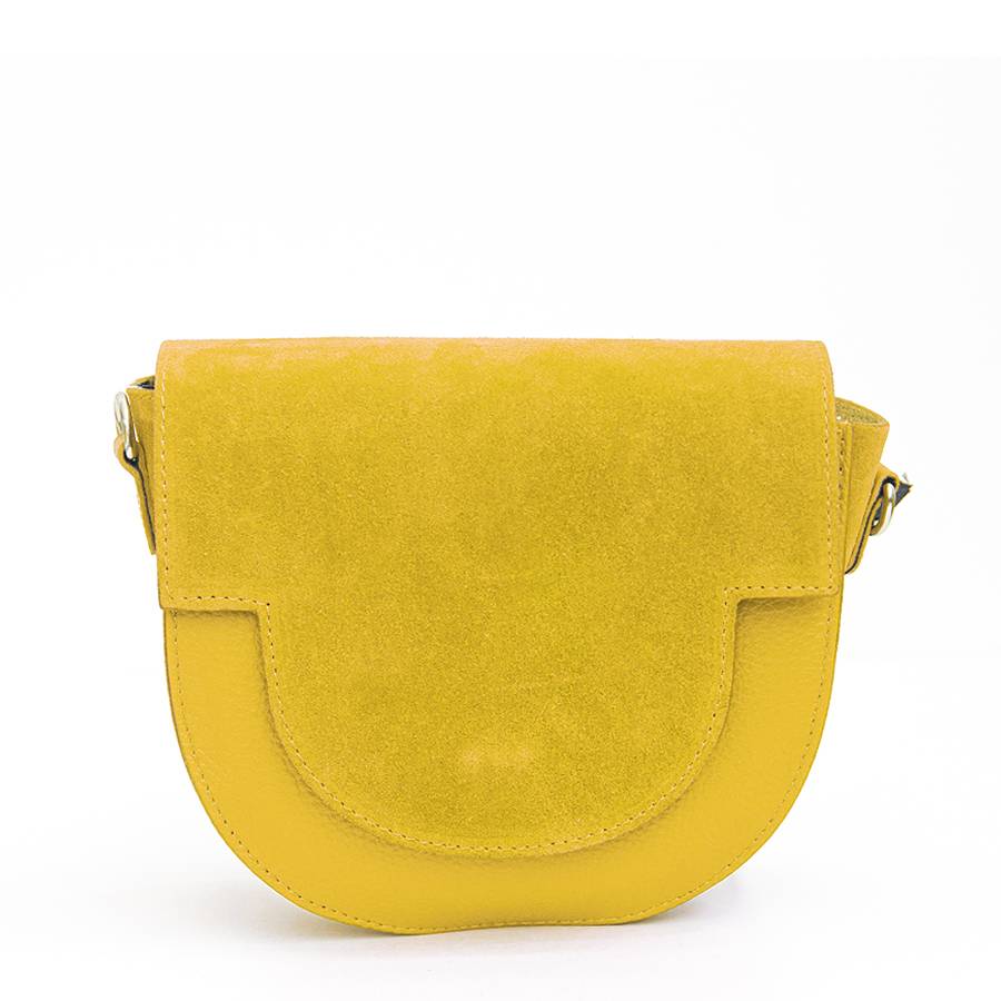 Laura Di Maggio BIJOUX – Postina in pelle dollaro e camoscio gialla