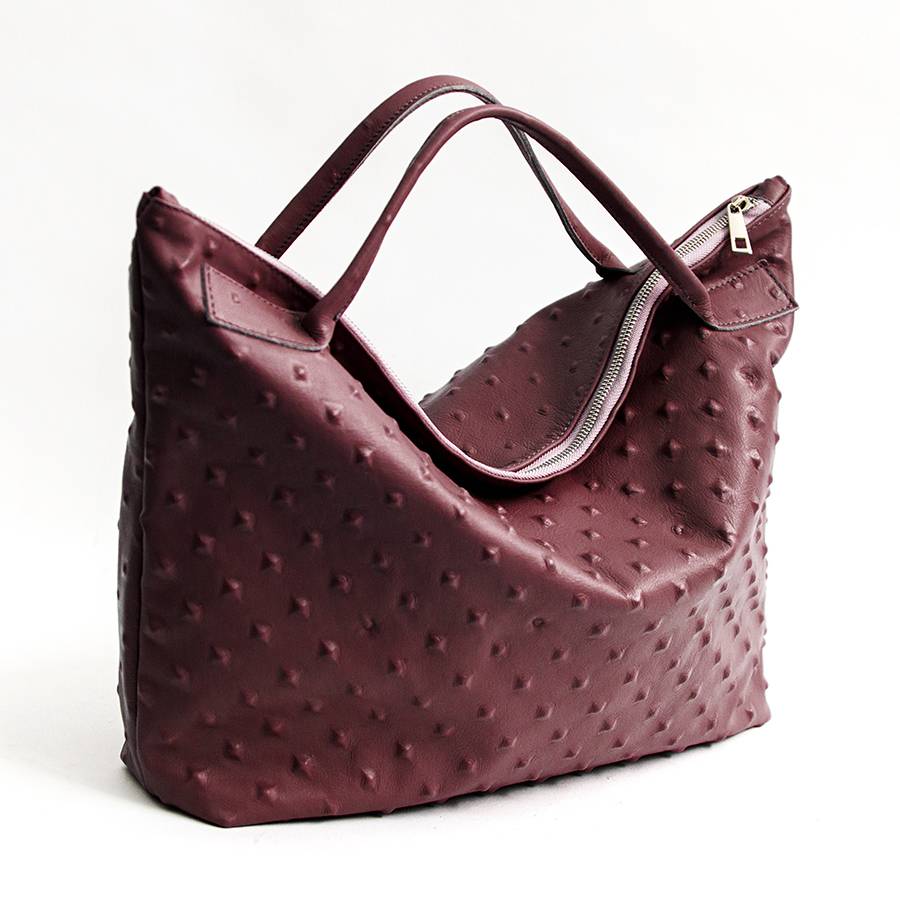 Laura Di Maggio BIKER – Borsa In Pelle Soft Stampa Chiodo Bordeaux