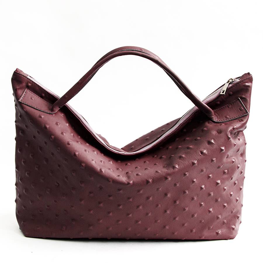Laura Di Maggio BIKER – borsa in pelle soft stampa chiodo bordeaux