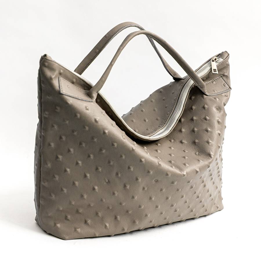 Laura Di Maggio BIKER – Borsa In Pelle Soft Stampa Chiodo Taupe