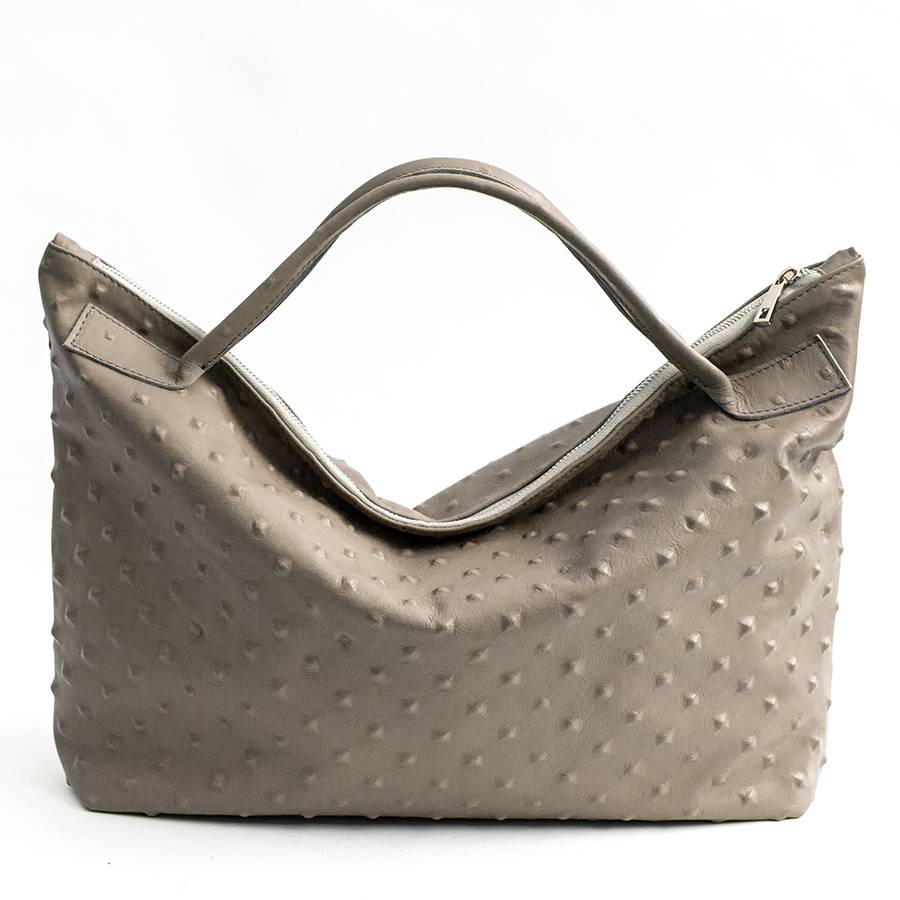 Laura Di Maggio BIKER – borsa in pelle soft stampa chiodo taupe