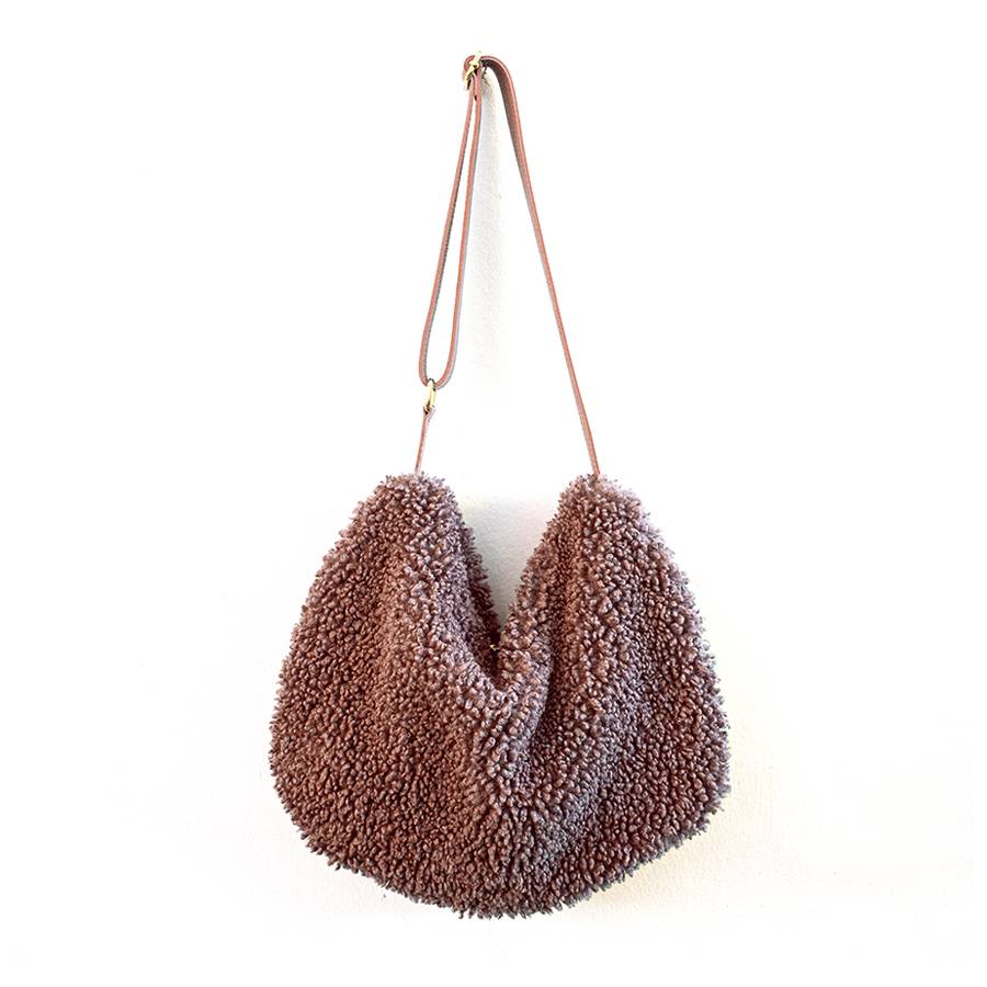 Laura Di Maggio BOUCLE’ – sacca in pelle e pelliccia ecologica rosa