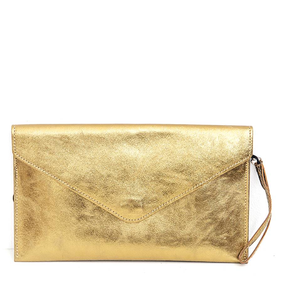 Laura Di Maggio BUSTA – Postina in pelle laminata oro