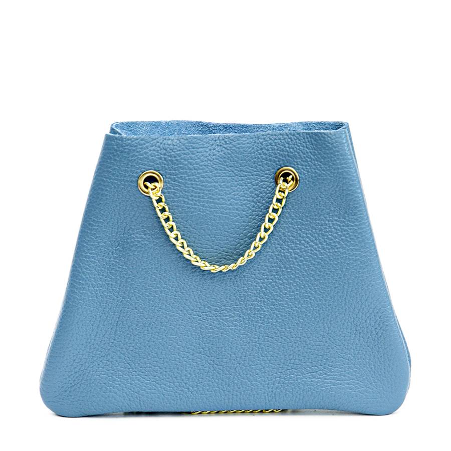 Laura Di Maggio CAMILLE – mini bag in pelle avio con catena oro