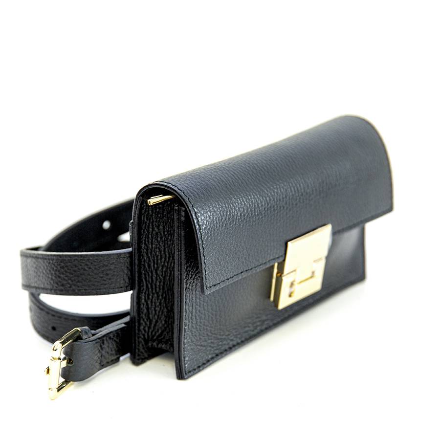 Laura Di Maggio CAROL – Marsupio Nero Con Chiusura Oro