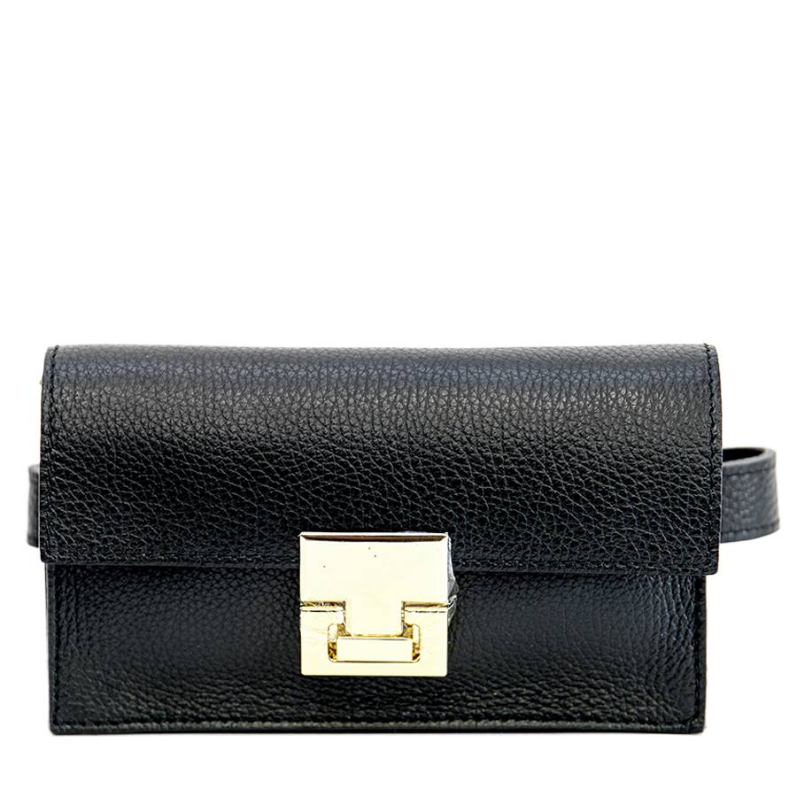 Laura Di Maggio CAROL – marsupio nero con chiusura oro