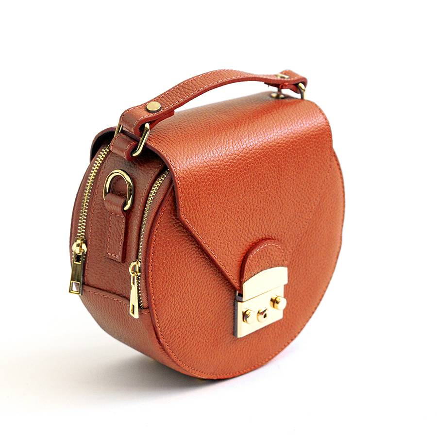 Laura Di Maggio CIRCLE – Borsa Tonda In Pelle Arancio