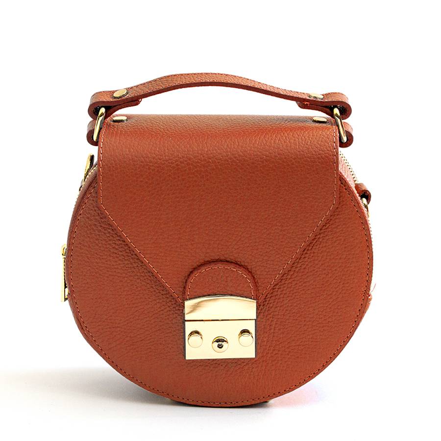 Laura Di Maggio CIRCLE – Borsa tonda in pelle arancio