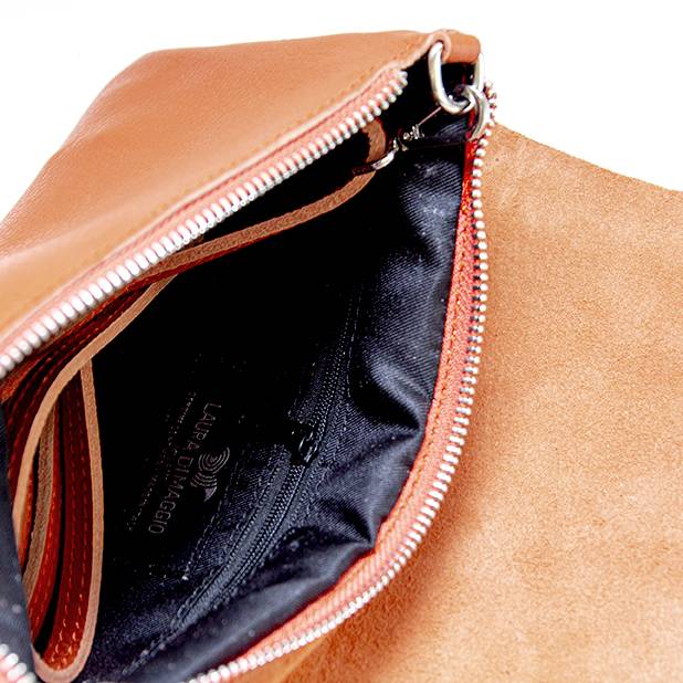Laura Di Maggio CLAIRE – Pochette Sottile Arancio In Pelle Dollaro