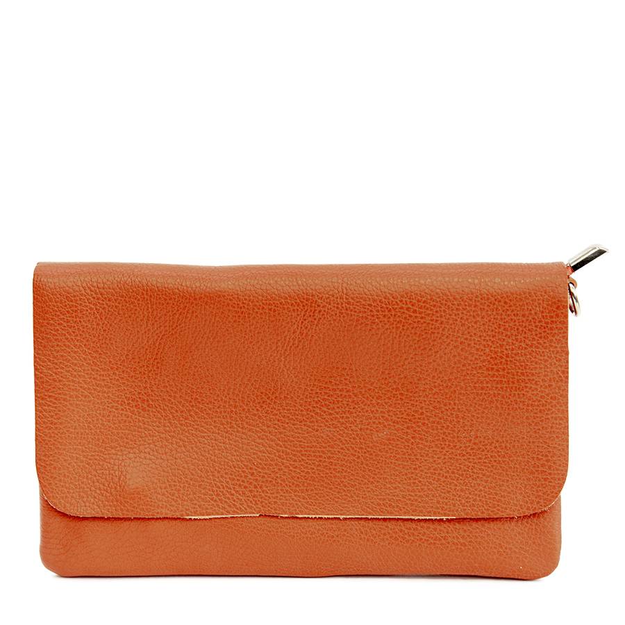 Laura Di Maggio CLAIRE – pochette sottile arancio in pelle dollaro