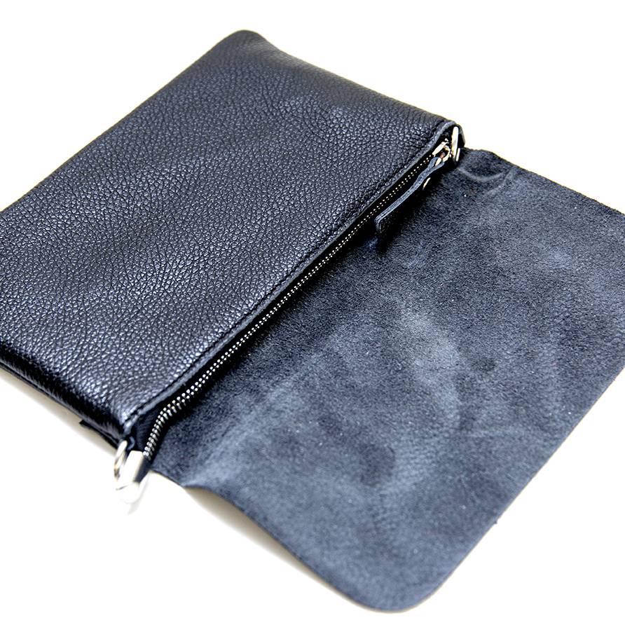 Laura Di Maggio CLAIRE – Pochette Sottile Nera In Pelle Dollaro