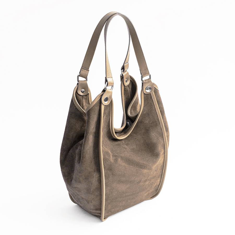 Laura Di Maggio CLEA – Sacca In Camoscio E Pelle Taupe