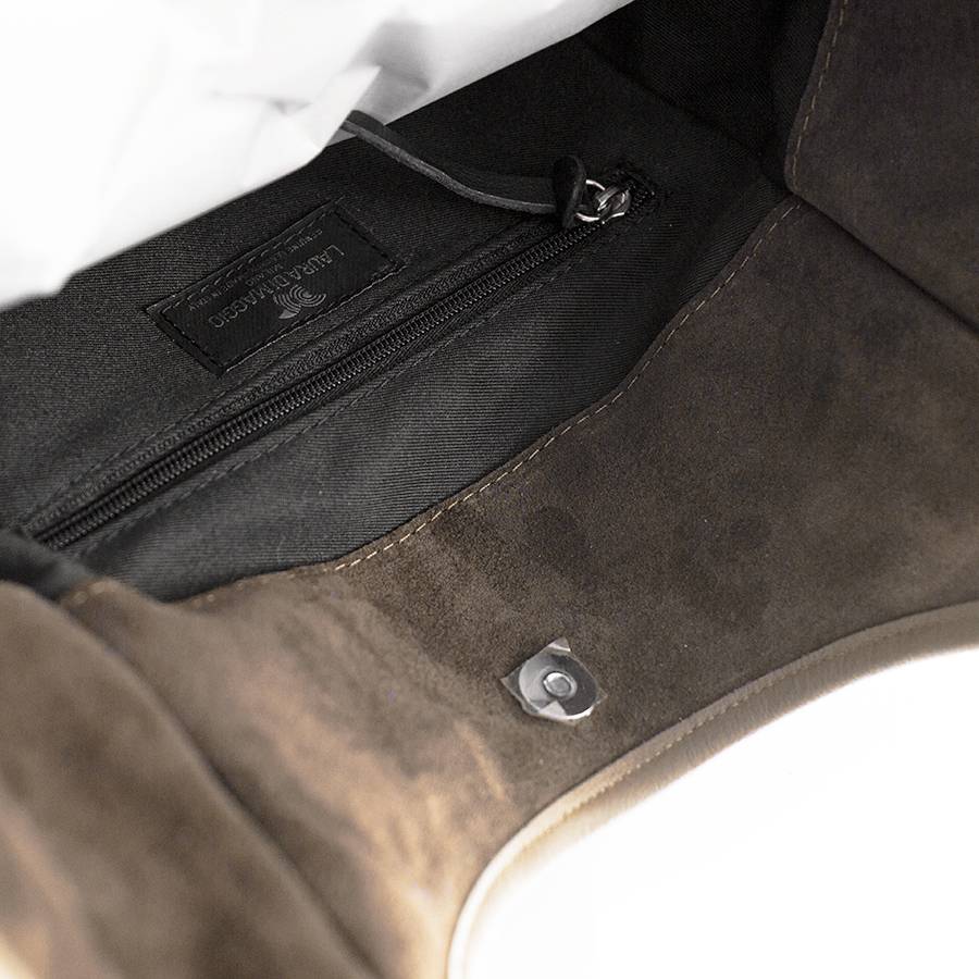 Laura Di Maggio CLEA – Sacca In Camoscio E Pelle Taupe