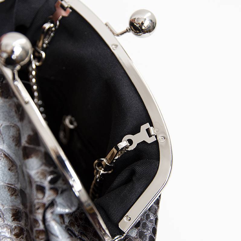 Laura Di Maggio CLUTCH – Borsello In Pelle Stampa Pitone Azzurro