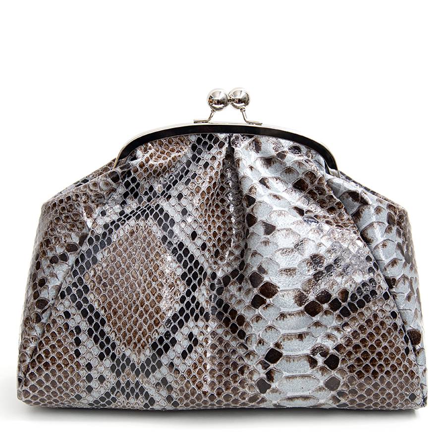 Laura Di Maggio CLUTCH – borsello in pelle stampa pitone azzurro