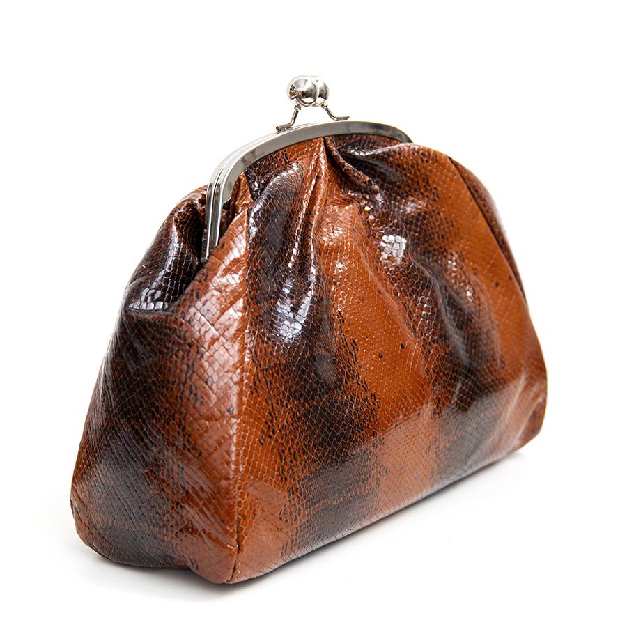 Laura Di Maggio CLUTCH – Borsello In Pelle Stampa Pitone Marrone