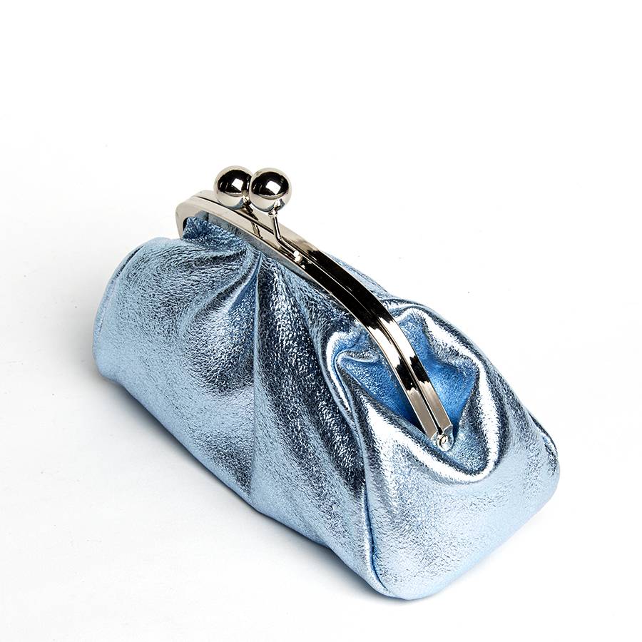 Laura Di Maggio CLUTCH – Borsetta In Pelle Laminata Azzurra