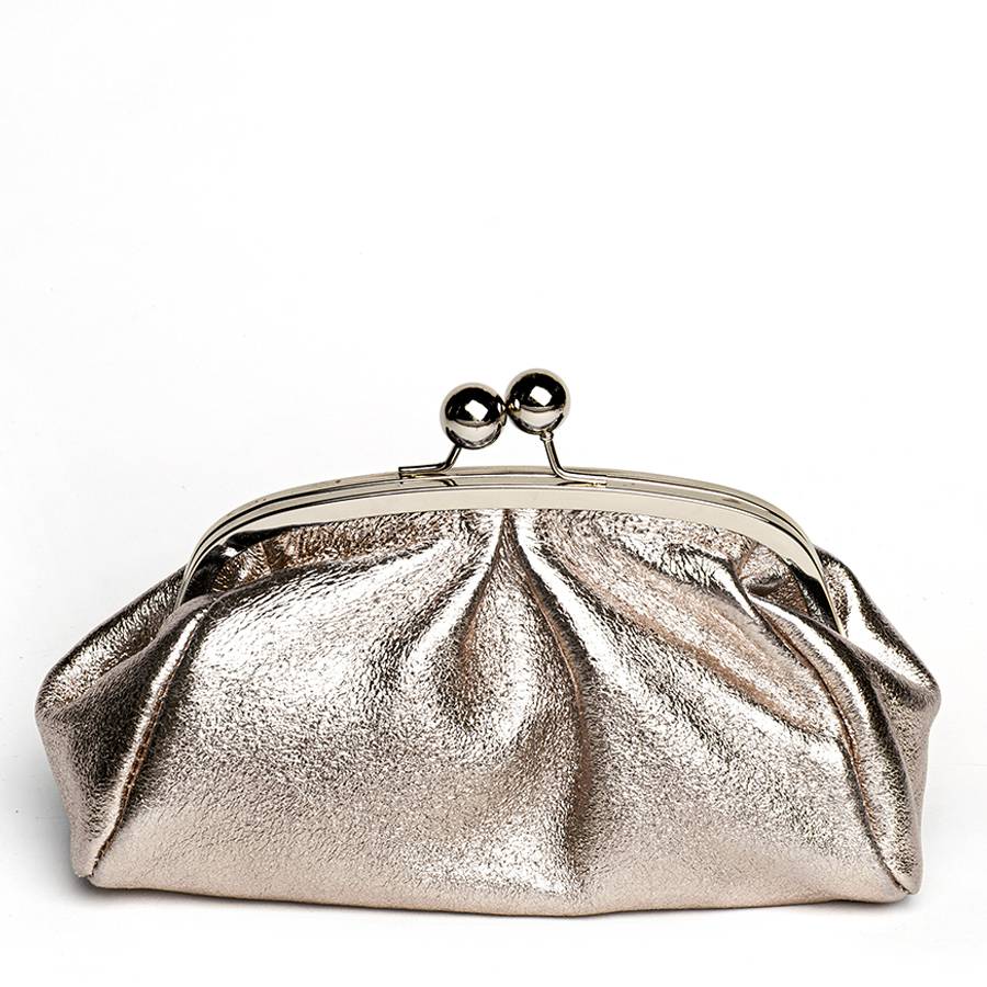 Laura Di Maggio CLUTCH – borsetta in pelle laminata bronzo