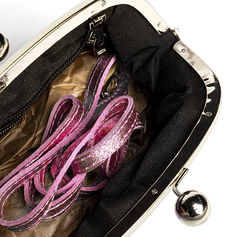 Laura Di Maggio CLUTCH – Borsetta In Pelle Laminata Rosa