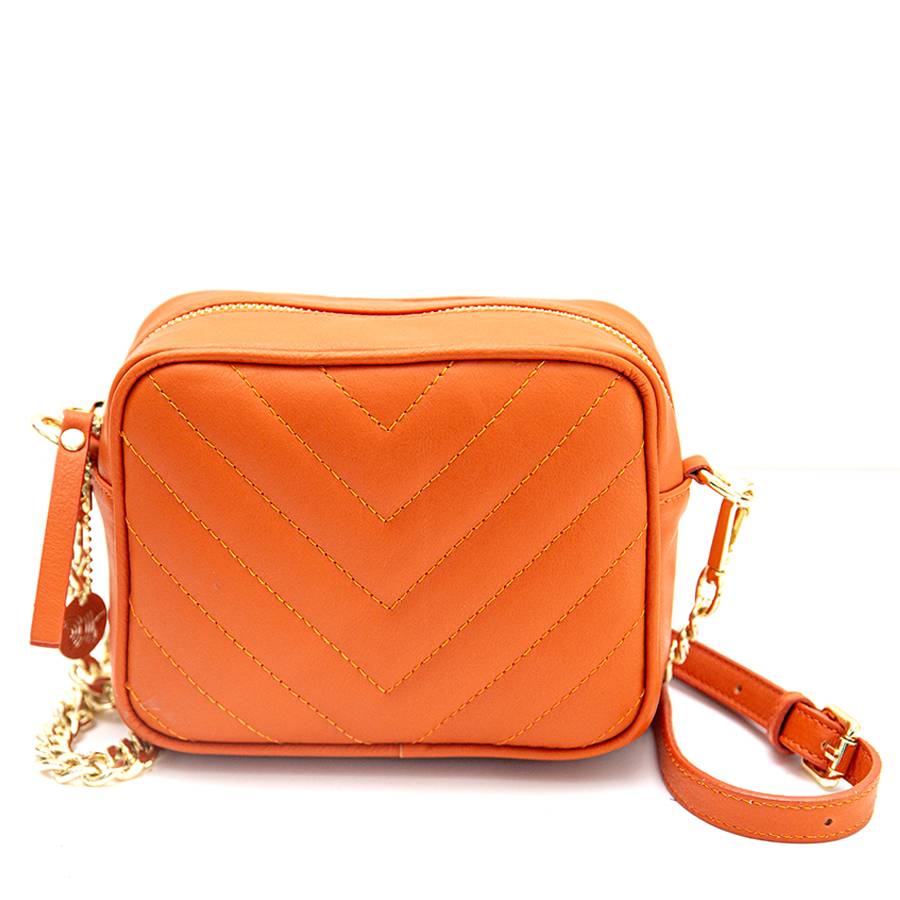 Laura Di Maggio COCCA – Borsa da Sera in Pelle Soft Trapuntato – Arancione