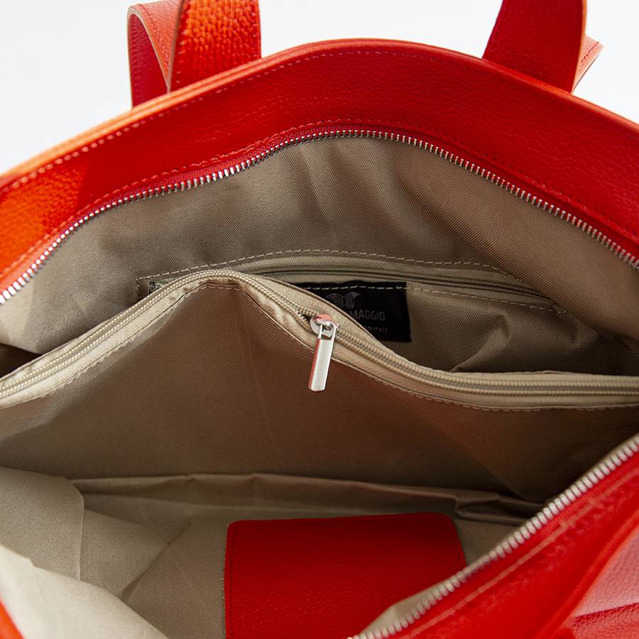 Laura Di Maggio CORA – Shopping Doppio Manico In Pelle Corallo