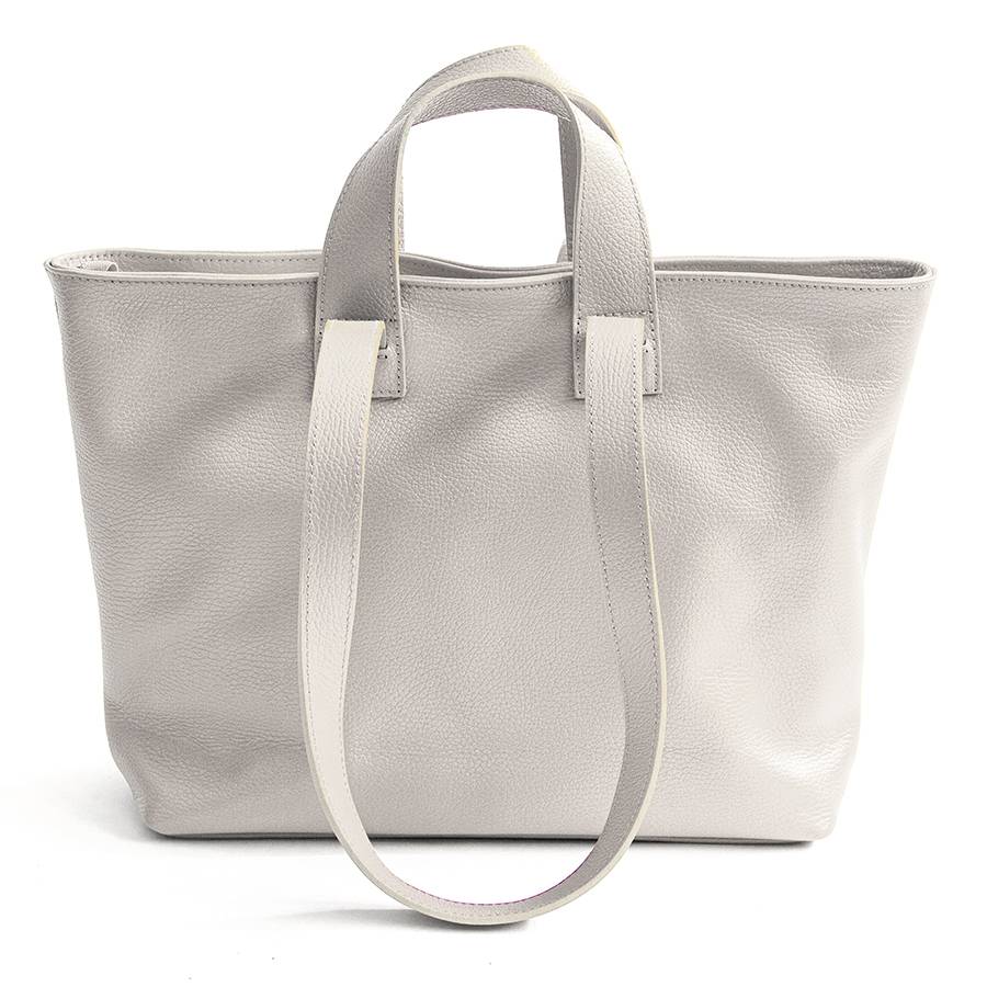 Laura Di Maggio CORA – shopping doppio manico in pelle latte