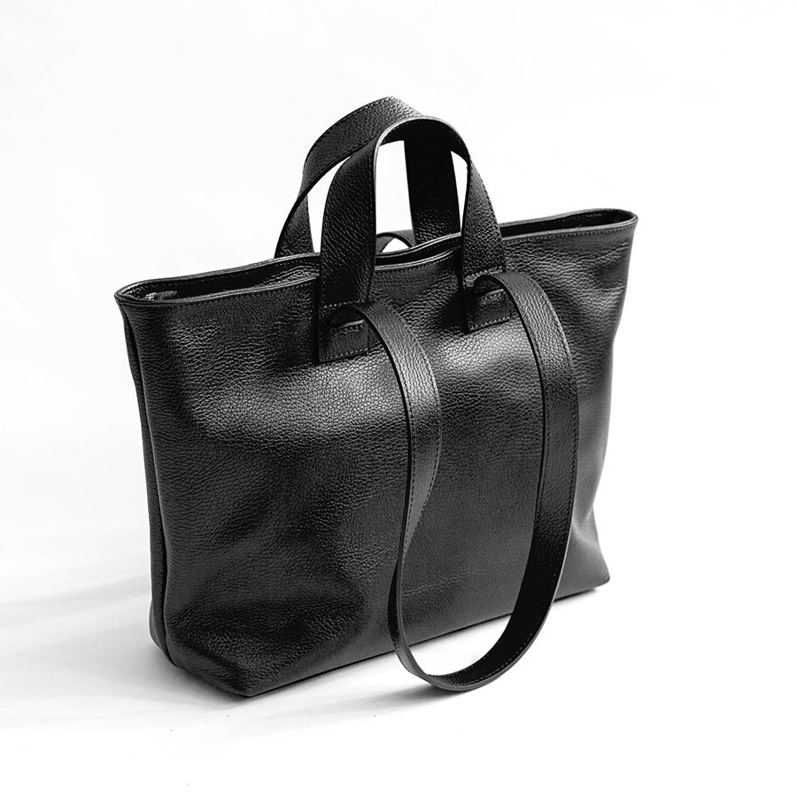 Laura Di Maggio CORA – Shopping Doppio Manico In Pelle Nera