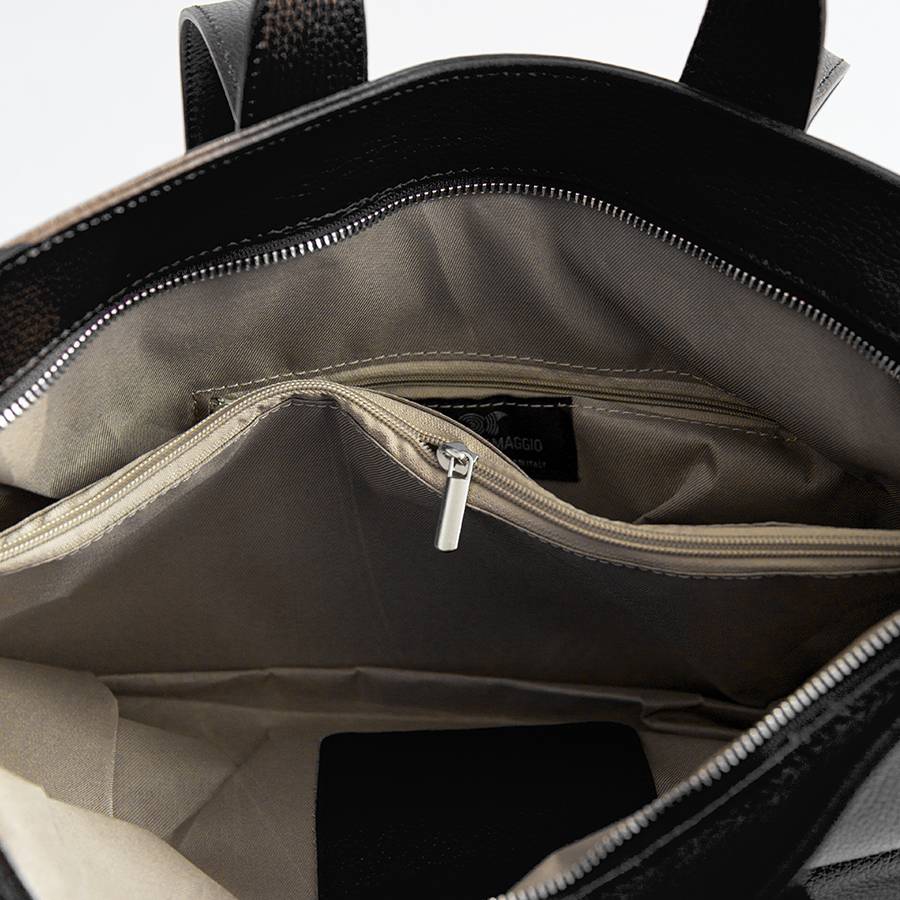 Laura Di Maggio CORA – Shopping Doppio Manico In Pelle Nera