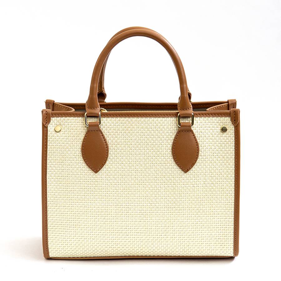 Laura Di Maggio CORFU – Bauletto in pelle e rafia cuoio