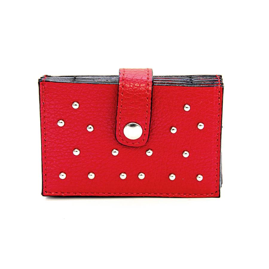 Laura Di Maggio CREDIT CARD – credit card rosso con borchie