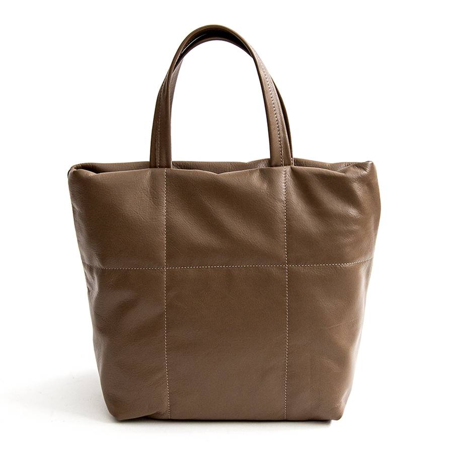 Laura Di Maggio DENISE – Tote bag in pelle nappa trapuntata taupe