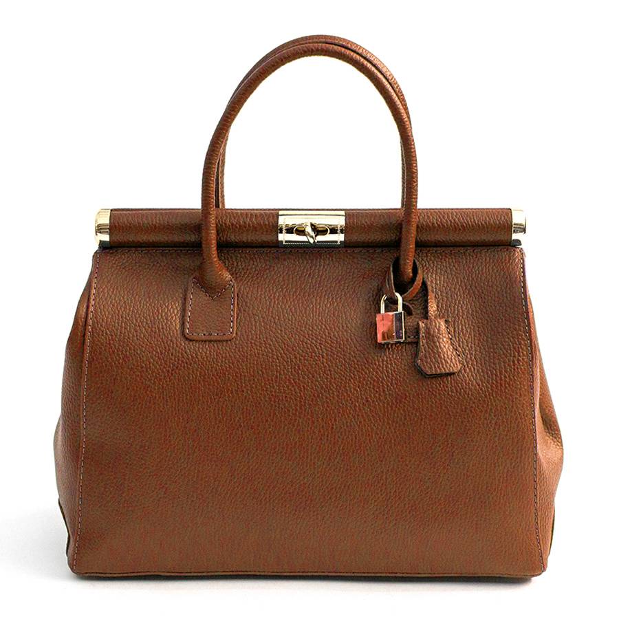 Laura Di Maggio DOCTOR – bauletto in pelle dollaro cuoio