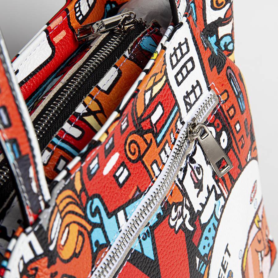 Laura Di Maggio DOODLE – Shopping In Pelle Serigrafata Rossa