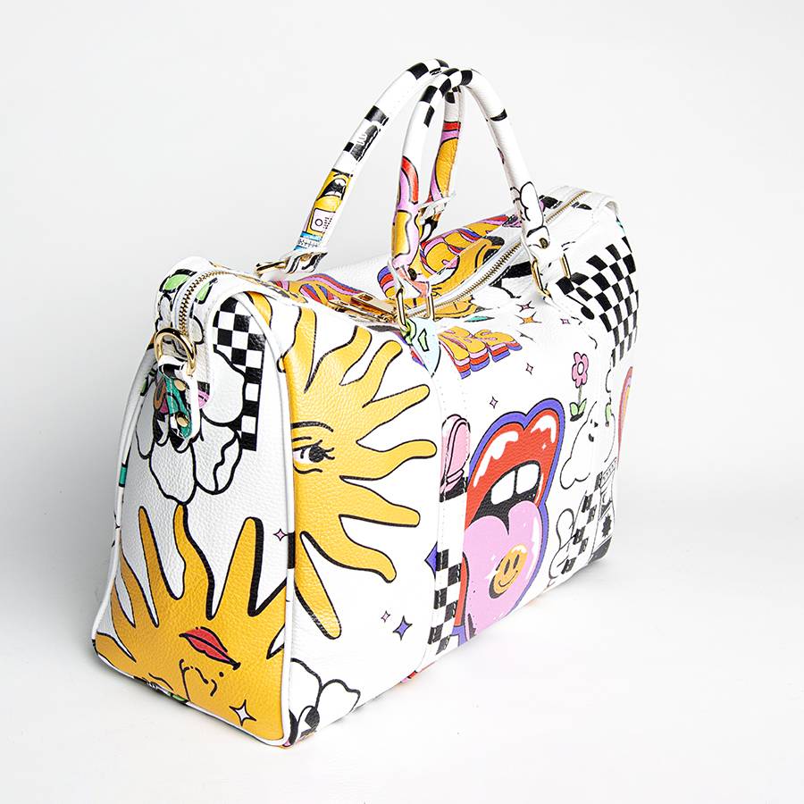 Laura Di Maggio DOODLE TRAVEL – Borsone In Pelle Serigrafata