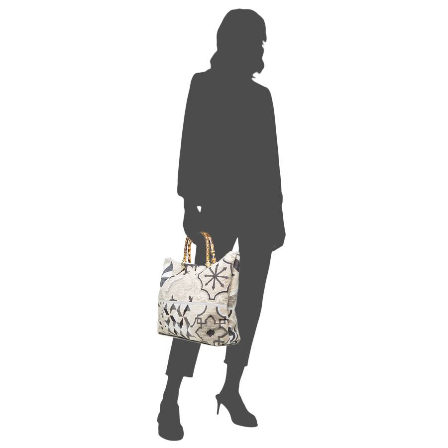 Laura Di Maggio ELISA – Borsa A Mano In Tessuto Stampa Etnica Sabbia