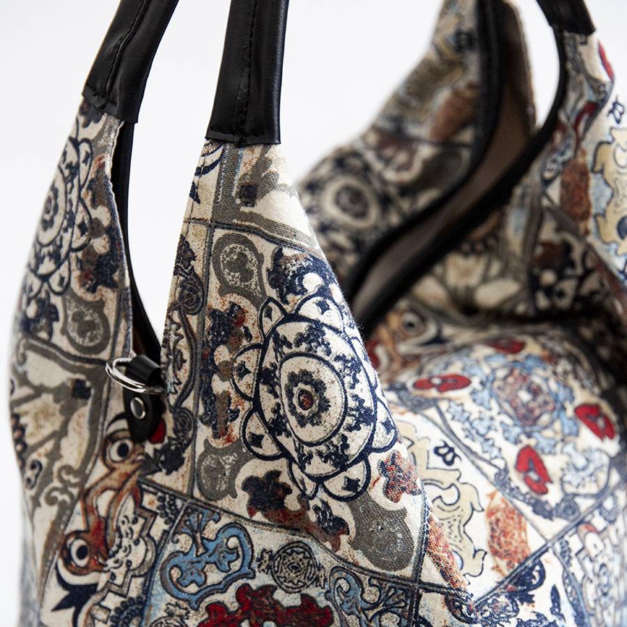 Laura Di Maggio ELSA MAXI – Maxi Sacca In Pelle E Tessuto Multicolore