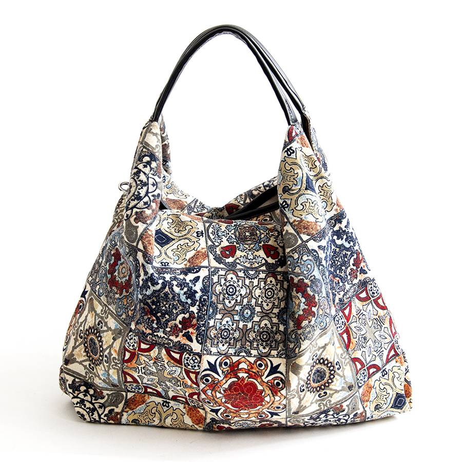 Laura Di Maggio ELSA MAXI – Maxi sacca in pelle e tessuto multicolore