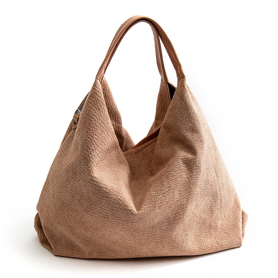 Laura Di Maggio ELSA MAXI – Maxi sacca in pelle e tessuto rosa pesca