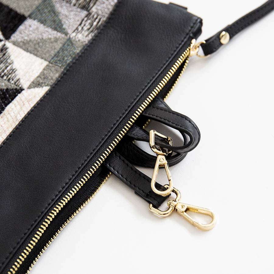 Laura Di Maggio EMILY – Busta In Pelle E Tessuto Bianco E Nero