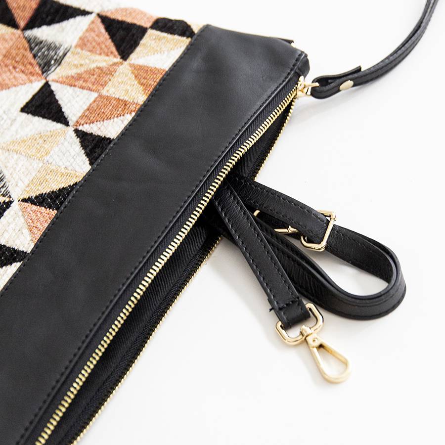 Laura Di Maggio EMILY – Busta In Pelle E Tessuto Bianco E Pesca